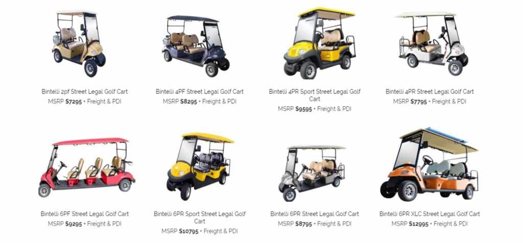 Bintelli golf cart options